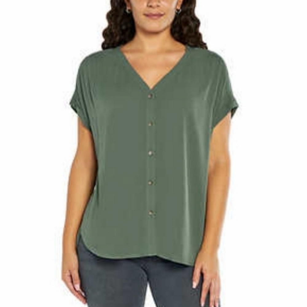 New Orvis Ladies Button Front Closure Blouse Size L - Picture 7 of 9